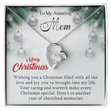 Mom - Love & Joy - Christmas Gift for Mom - Forever Love Necklace