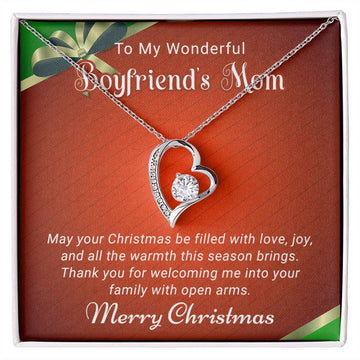 To My Wonderful Boyfriend's Mom - Love and Joy - Christmas Gift - Forever Love Necklace