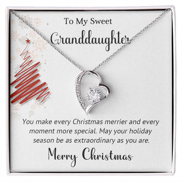 To My Sweet Granddaughter - Extraordinary - Christmas Gift - Forever Love Necklace