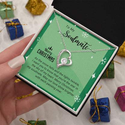 To My Soulmate - My Heart - Christmas Gift - Forever Love Necklace