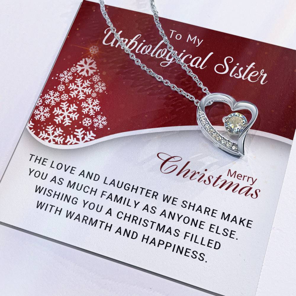 To My Unbiological  Sister - Christmas Gift - Forever Love Necklace