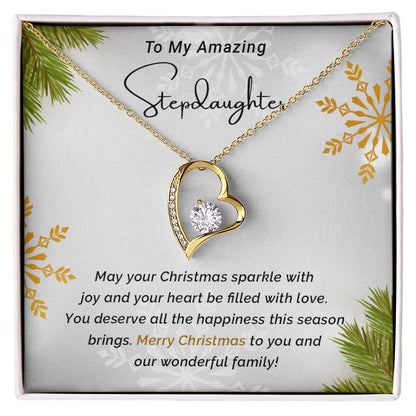 To My Amazing Stepdaughter - Sparkle - Christmas Gift - Forever Love Necklace