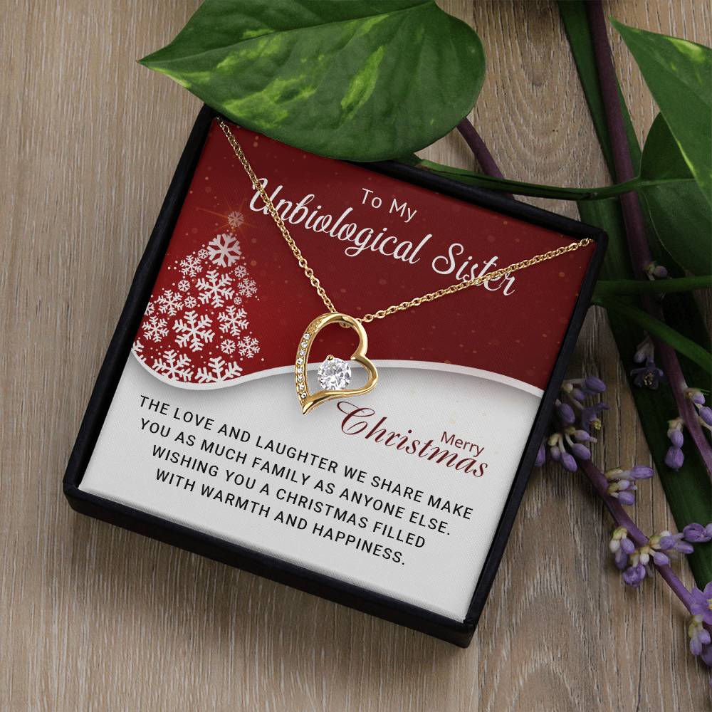 To My Unbiological  Sister - Christmas Gift - Forever Love Necklace