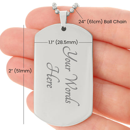 To My Son, A Gift From Mom, Dog Tag Necklace with Engraving