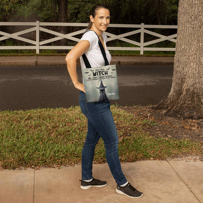 Personalized Witch Tote Bag – Custom Name Halloween Gothic Tote with Funny Quote !