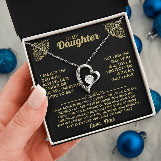 Emotional Daughter Gift – Engraved Dad’s Message Necklace – Forever Love