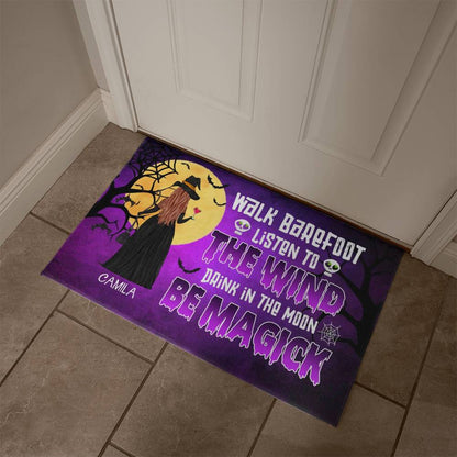 Witchy Halloween Doormat – Walk Barefoot, Listen to the Wind, Be Magick