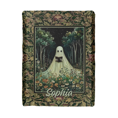 Spooky Ghost Reading Blanket – Halloween Cozy Throw for Home & Outdoor