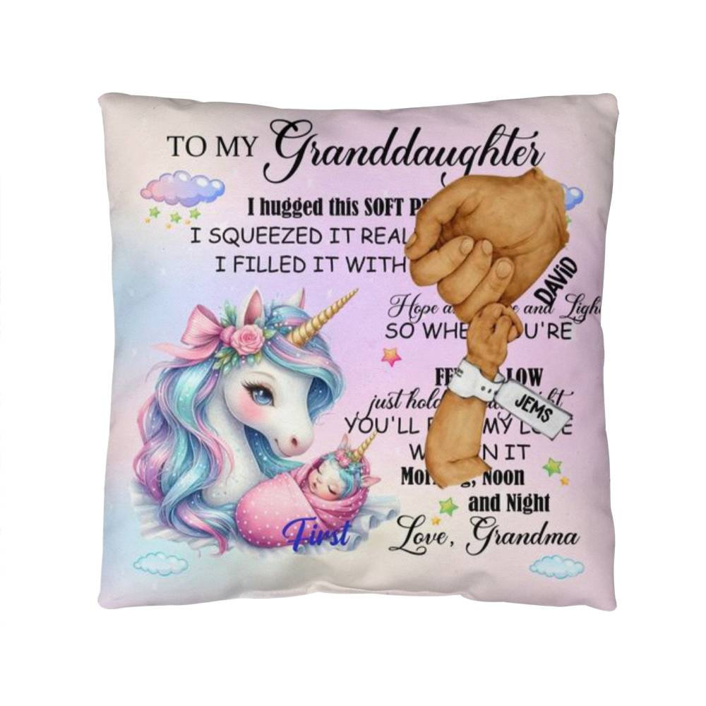 Pillow x 1 - To My Granddaughter Copy Personalized Happy First Father's Day From Baby Pillow !!