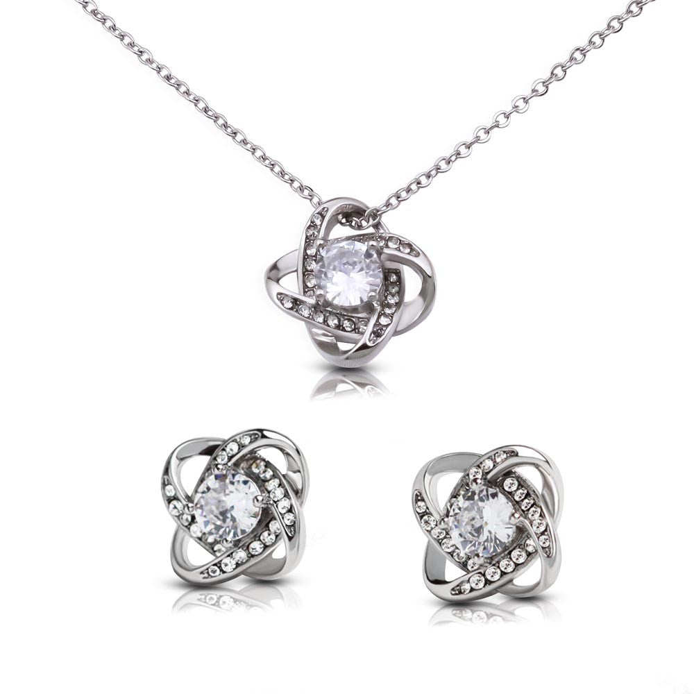 Love Knot and Earrings With Necklace Set To My Beautiful Wife