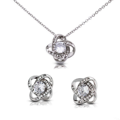 Love Knot and Earrings With Necklace Set To My Beautiful Wife