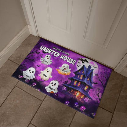 Welcome to Our Haunted House: A Spooky Family Greeting Mat !