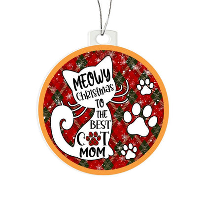 cute cat lover holiday tree decoration with paw prints
