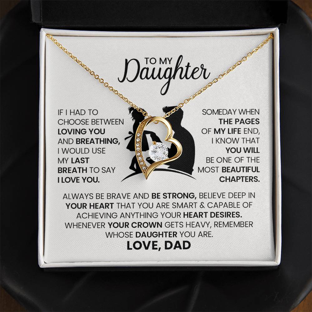 dad to daughter heart pendant necklace gift
