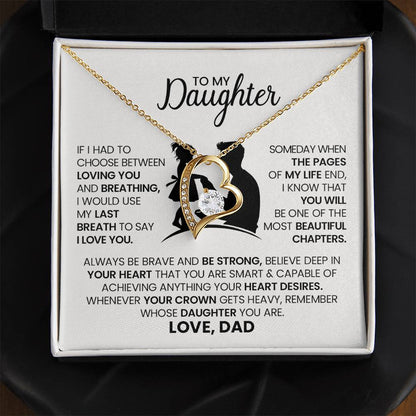 dad to daughter heart pendant necklace gift
