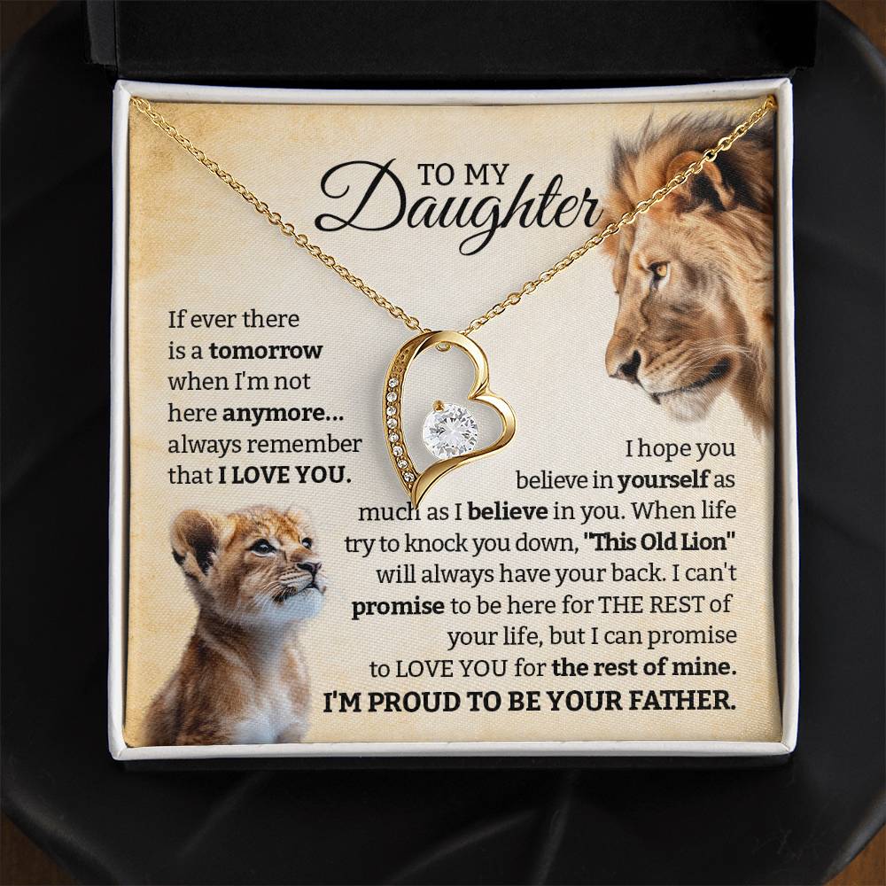 dad to daughter lion necklace gift