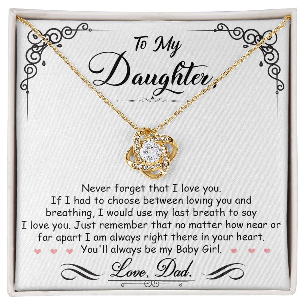 dad to daughter message card necklace
