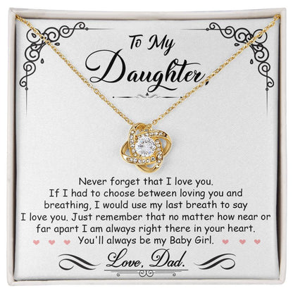 dad to daughter message card necklace
