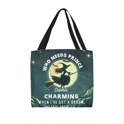 Who Needs Prince Charming, I’ve Got a Broom, Bats & Wi-Fi” Halloween Bag !