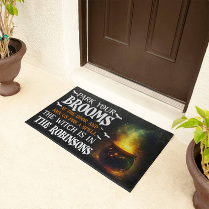 Park Your Brooms - Halloween Welcome Mat