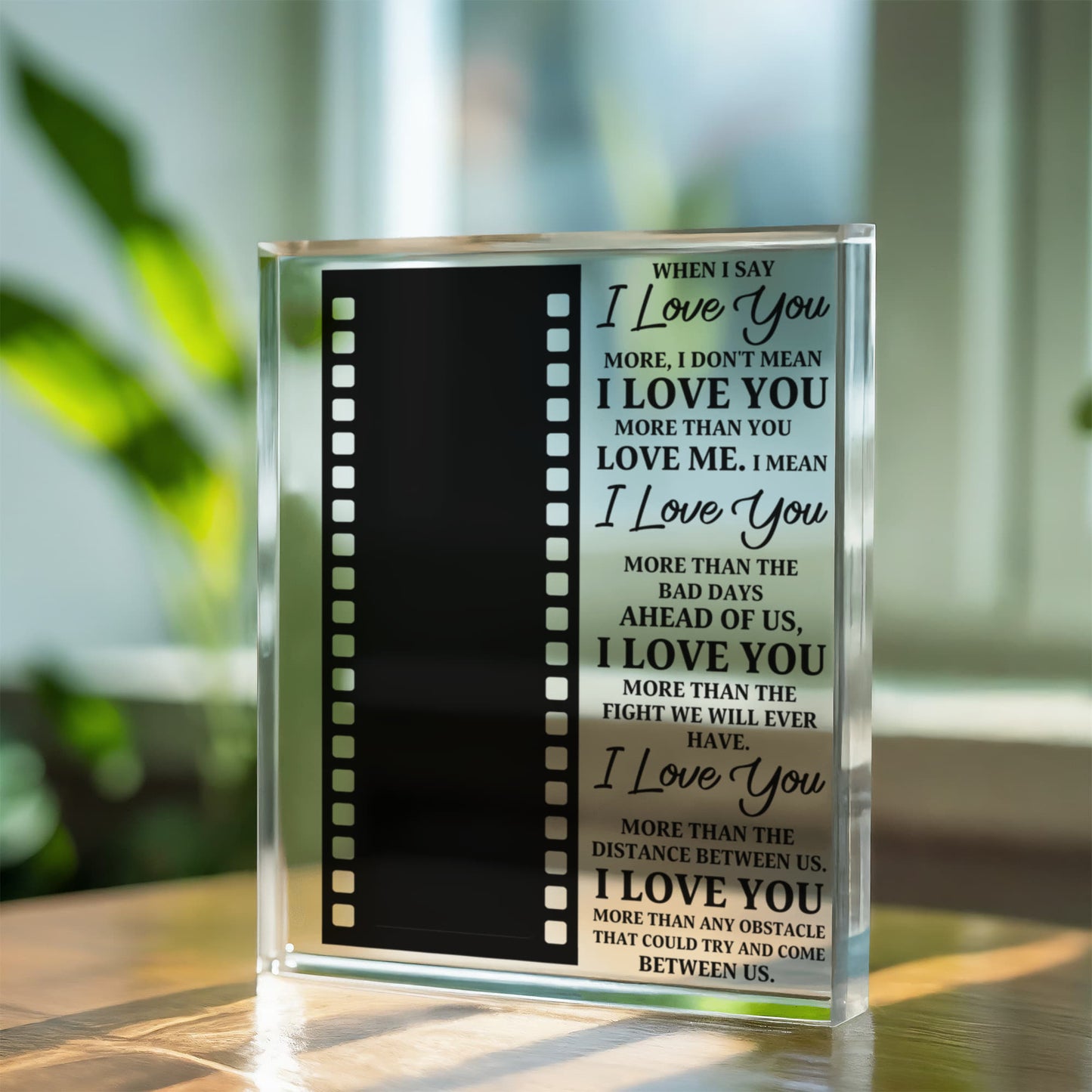 Personalized Acrylic Block – “I Love You More” Custom Photo Gift for Couple, Husband Wife, Boyfriend Girlfriend, Anniversary Keepsake