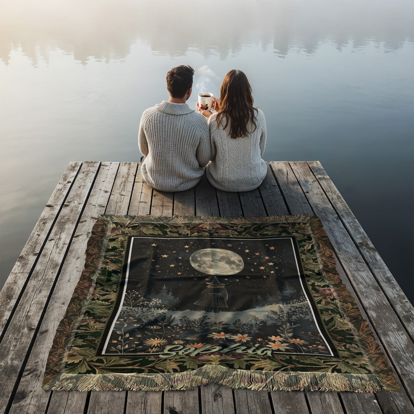 Witches Under the Moon Blanket – Mystical Halloween Starry Night Throw !