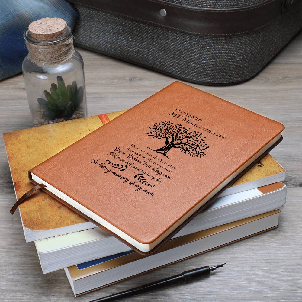 Letters To My Mom In Heaven, Leather Graphic Journal Gift for Mom
