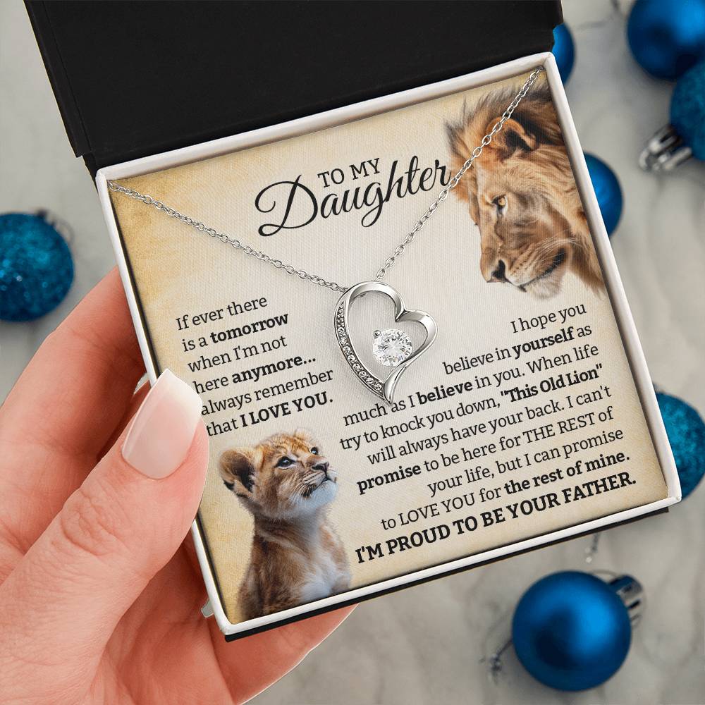 lion cub daughter necklace with heartfelt message