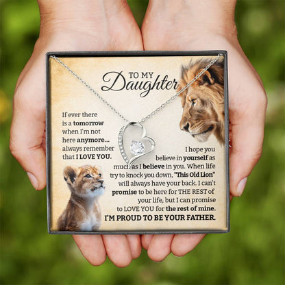 lion father to daughter forever love necklace