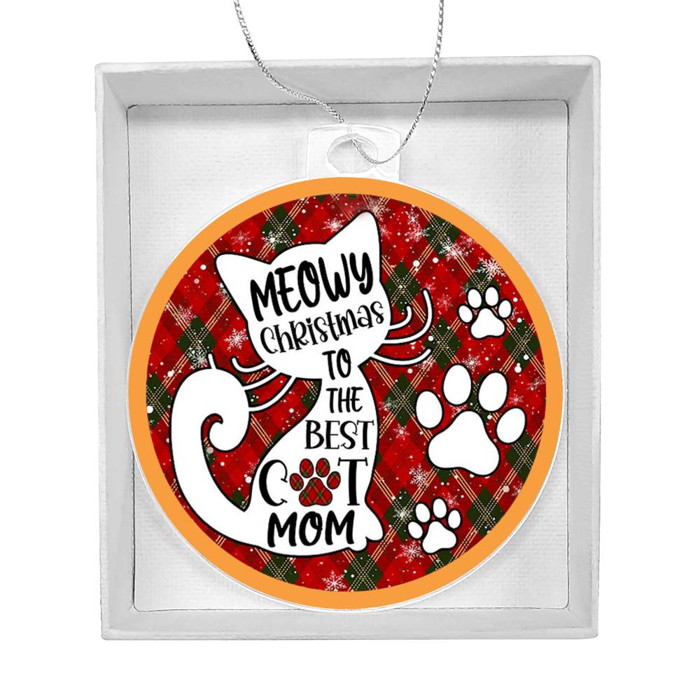 meowy christmas ornament for cat mom
