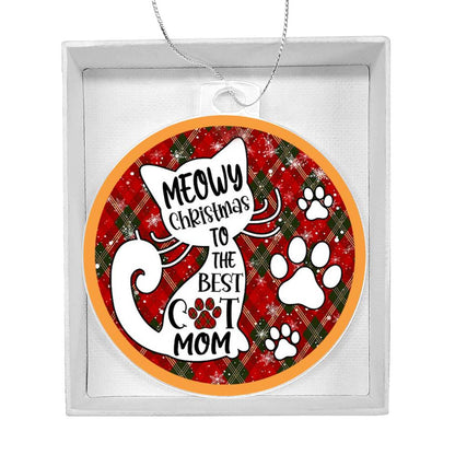 meowy christmas ornament for cat mom

