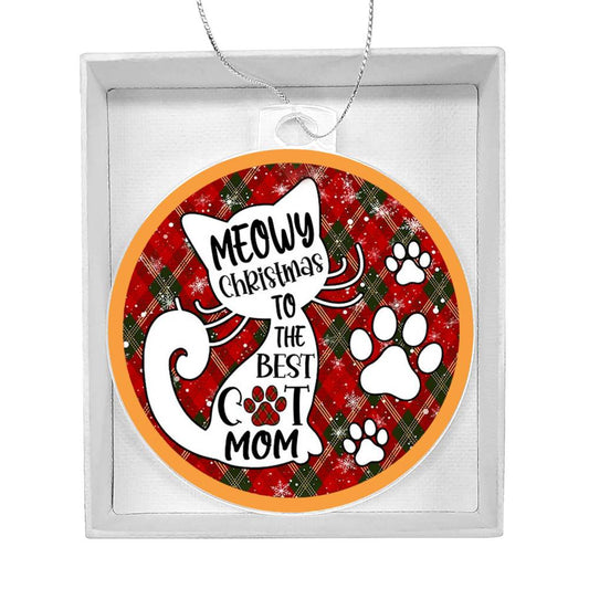 meowy christmas ornament for cat mom
