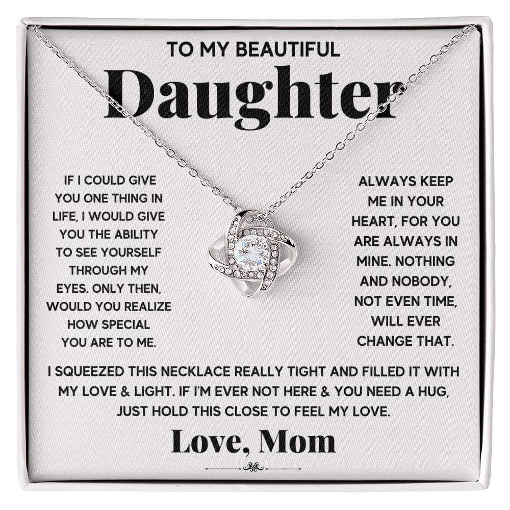 mom to daughter love knot necklace gift
