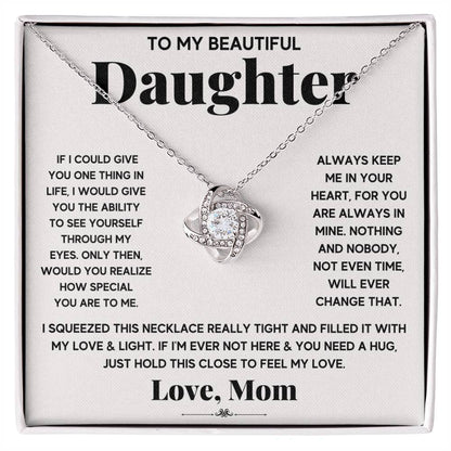 mom to daughter love knot necklace gift
