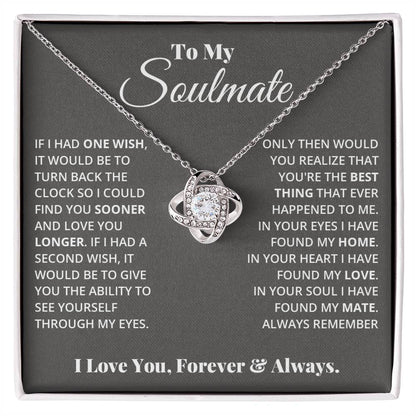 To My Soulmate, In Your Heart I Found My Love -Love Knot Necklace - YERTIZZ.COM