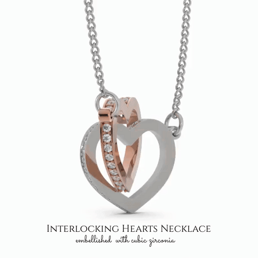 Interlocking Hearts Necklace, Jewelry Gift, Rose Gold, or 18k yellow gold finish, Cardiologist, Doctor