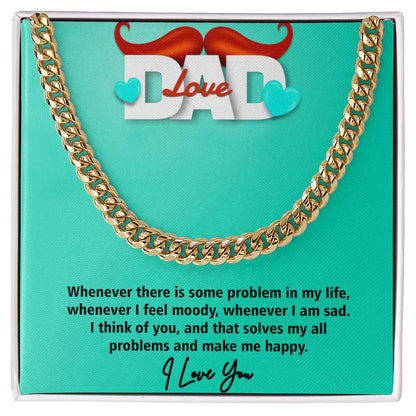 Cuban Linked Chain, Jewelry, Love Dad, Dad,