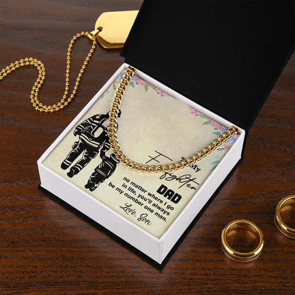 Cuban Linked Chain, Gift, Jewelry, Gift, Firefighter Dad, Firefighter, Father, Dad, To Dad