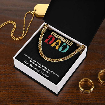 Cuban Linked Chain, Gift, Jewelry, Father, Firefighter, Dad