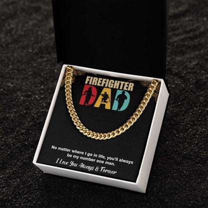 Cuban Linked Chain, Gift, Jewelry, Father, Firefighter, Dad