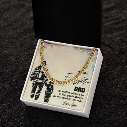 Cuban Linked Chain, Gift, Jewelry, Gift, Firefighter Dad, Firefighter, Father, Dad, To Dad