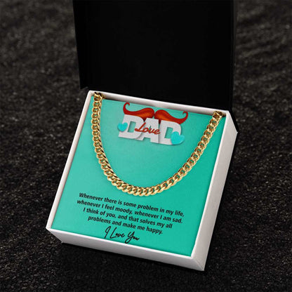 Cuban Linked Chain, Jewelry, Love Dad, Dad,