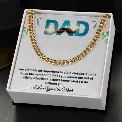Cuban Linked Chain, Gift, Jewelry, Father, Hero, Love you Dad, Dad