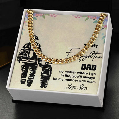 Cuban Linked Chain, Gift, Jewelry, Gift, Firefighter Dad, Firefighter, Father, Dad, To Dad