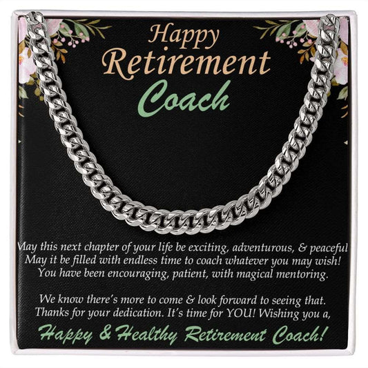 Cuban Linked Chain, Jewelry, Gift, Retirement, Coach
