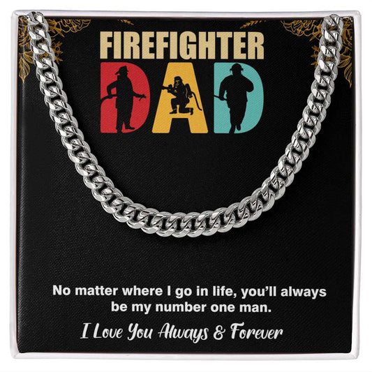 Cuban Linked Chain, Gift, Jewelry, Father, Firefighter, Dad