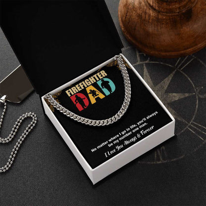 Cuban Linked Chain, Gift, Jewelry, Father, Firefighter, Dad