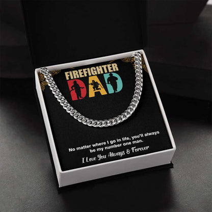 Cuban Linked Chain, Gift, Jewelry, Father, Firefighter, Dad