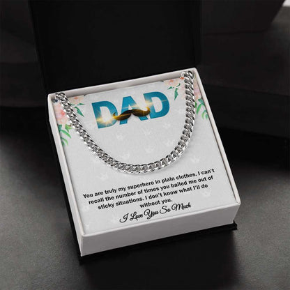 Cuban Linked Chain, Gift, Jewelry, Father, Hero, Love you Dad, Dad