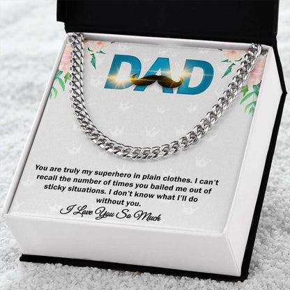 Cuban Linked Chain, Gift, Jewelry, Father, Hero, Love you Dad, Dad